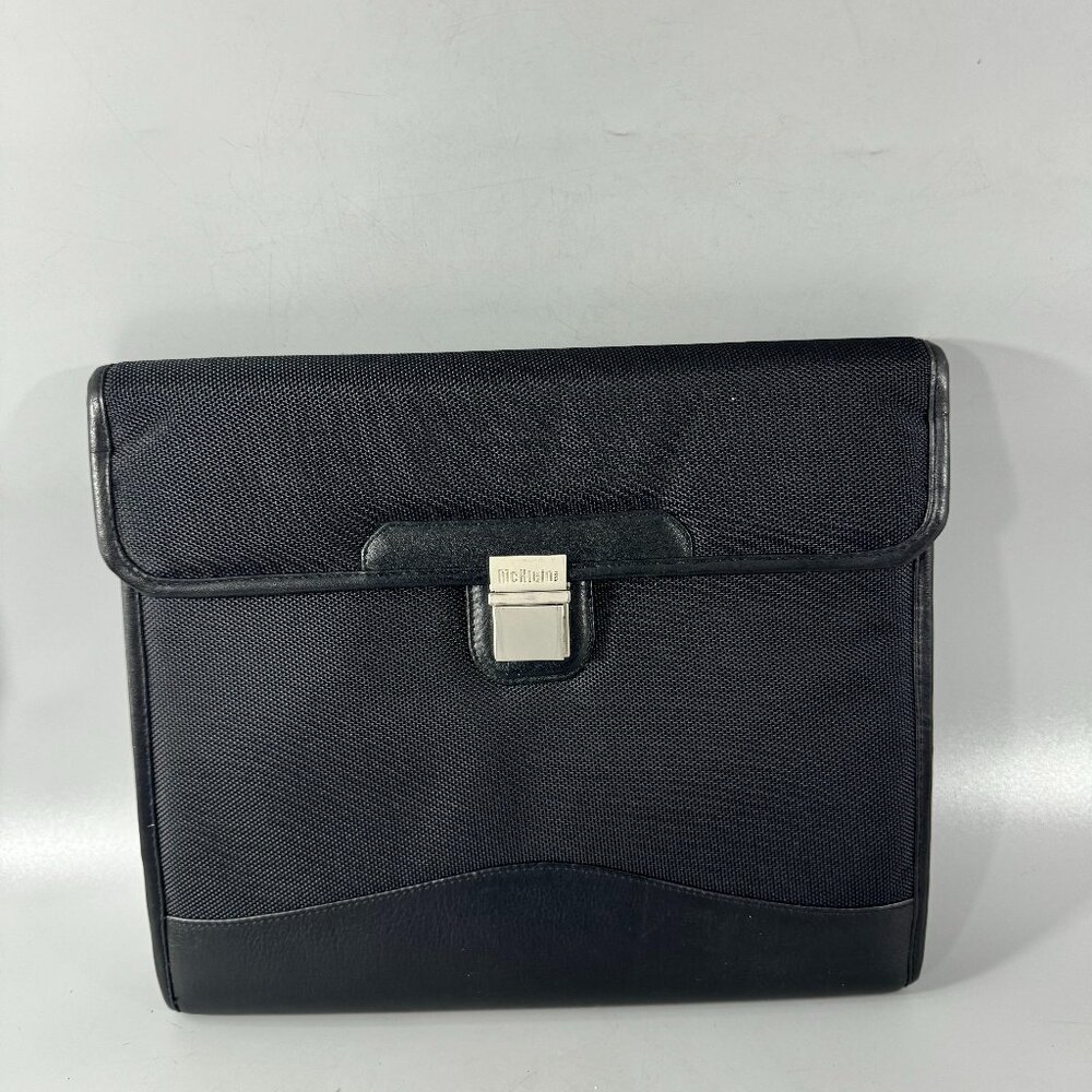 Mcklein Black Nylon w/ Black Leather Portfolio Organizer